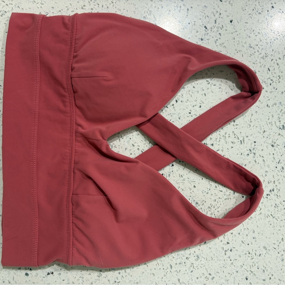 BuffBunny Pink Cross-Back Sports Bra